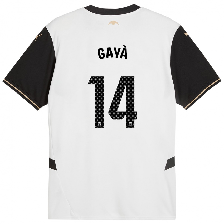 Niño Camiseta Jose Gaya #14 Blanco Negro 1ª Equipación 2024/25 La Camisa