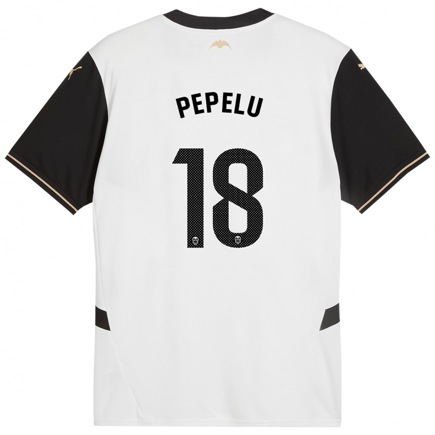 Niño Camiseta Pepelu #18 Blanco Negro 1ª Equipación 2024/25 La Camisa