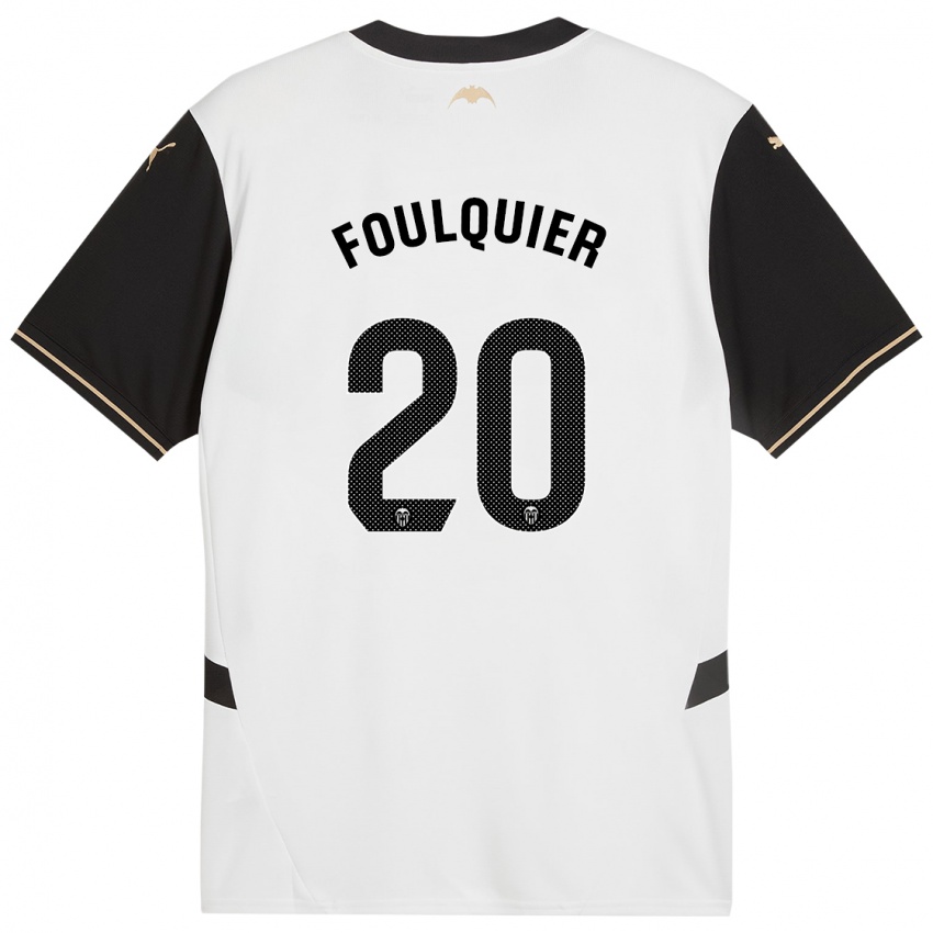 Niño Camiseta Dimitri Foulquier #20 Blanco Negro 1ª Equipación 2024/25 La Camisa