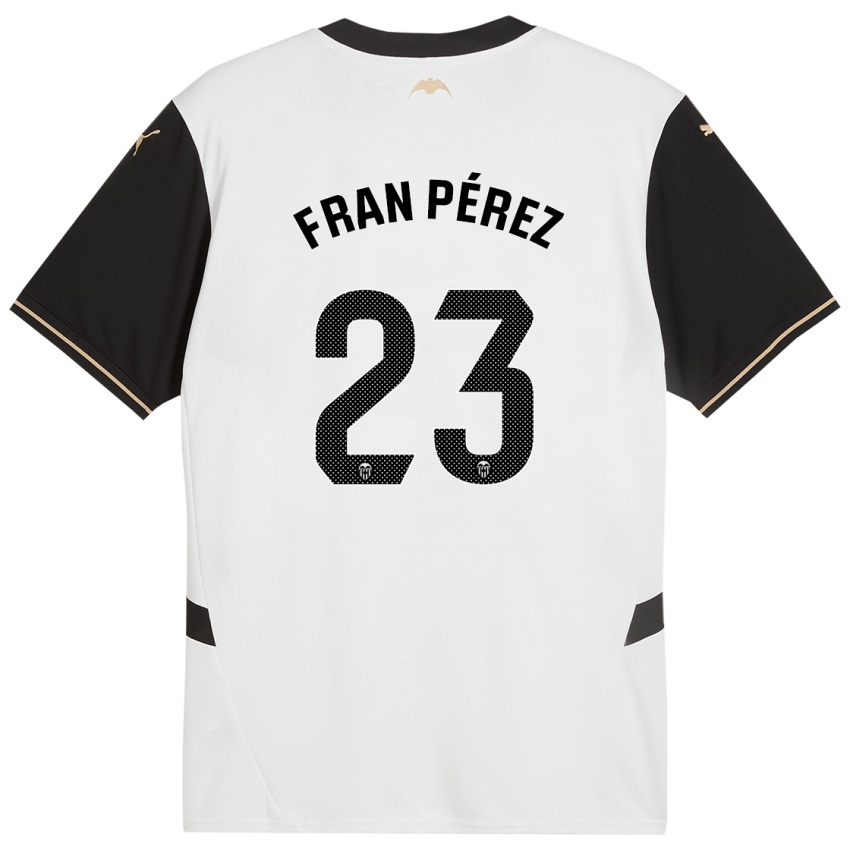 Niño Camiseta Fran Pérez #23 Blanco Negro 1ª Equipación 2024/25 La Camisa