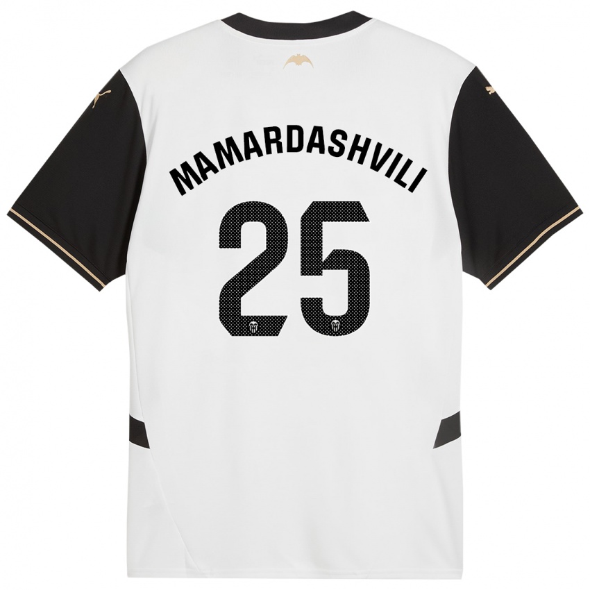 Niño Camiseta Giorgi Mamardashvili #25 Blanco Negro 1ª Equipación 2024/25 La Camisa