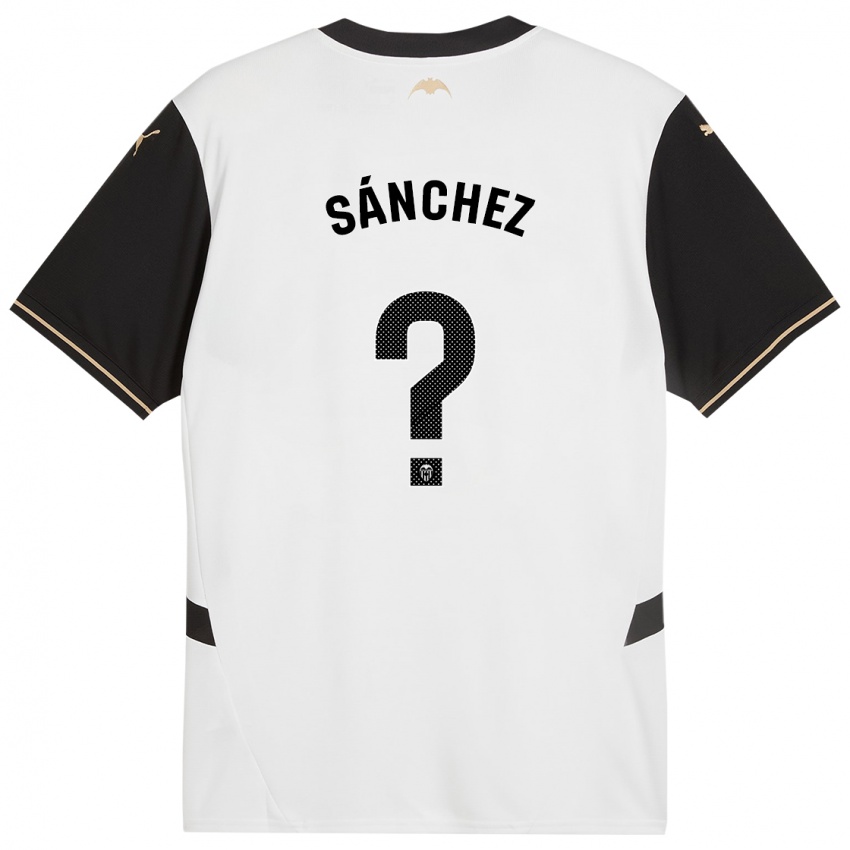 Niño Camiseta Dani Sánchez #0 Blanco Negro 1ª Equipación 2024/25 La Camisa