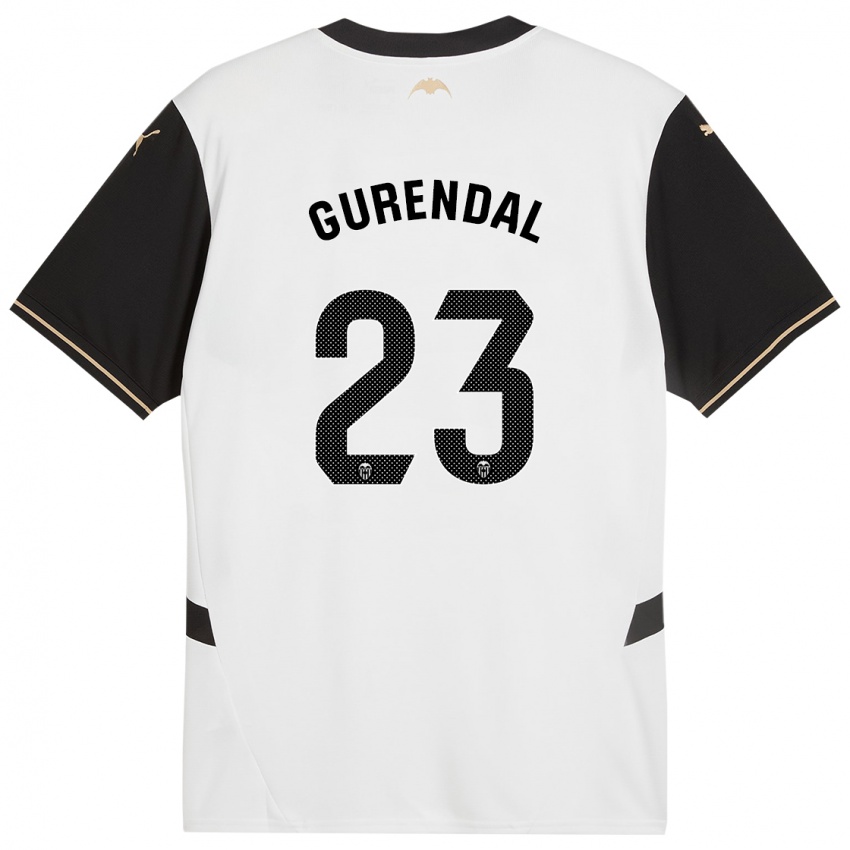 Niño Camiseta Alexander Gurendal #23 Blanco Negro 1ª Equipación 2024/25 La Camisa