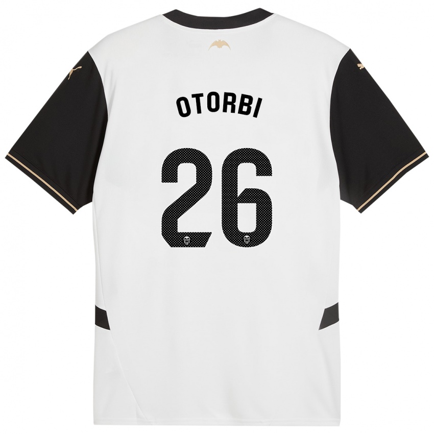 Niño Camiseta David Otorbi #26 Blanco Negro 1ª Equipación 2024/25 La Camisa