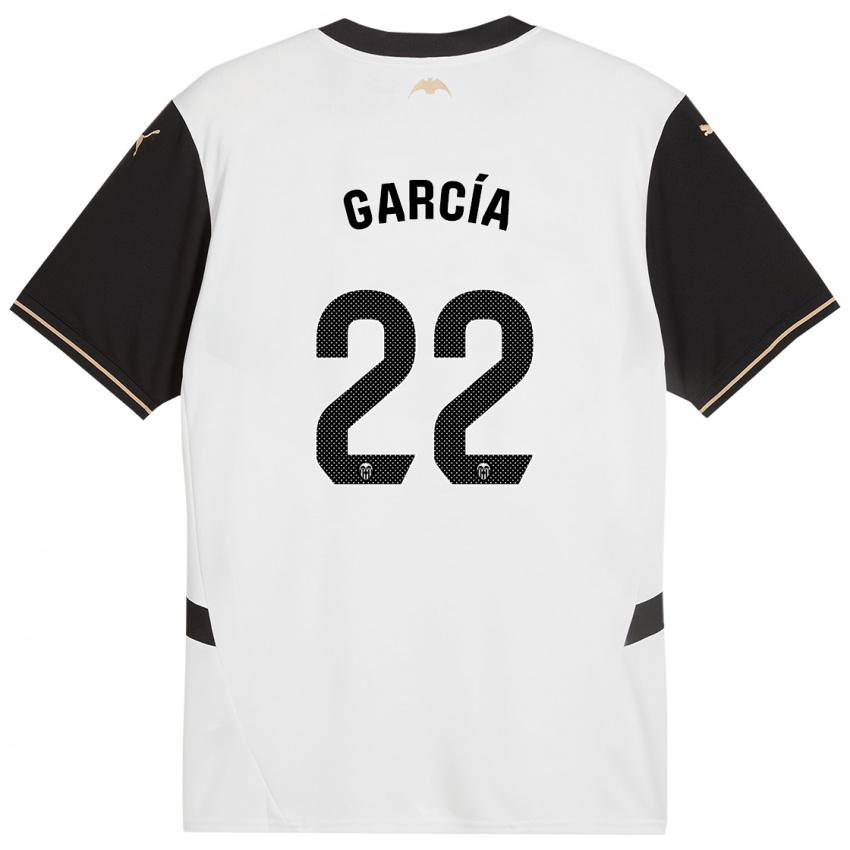 Niño Camiseta Azael García #22 Blanco Negro 1ª Equipación 2024/25 La Camisa