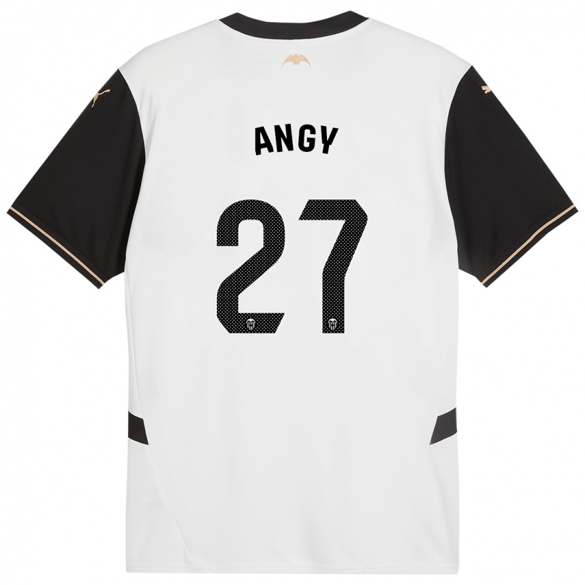 Niño Camiseta Angy #27 Blanco Negro 1ª Equipación 2024/25 La Camisa