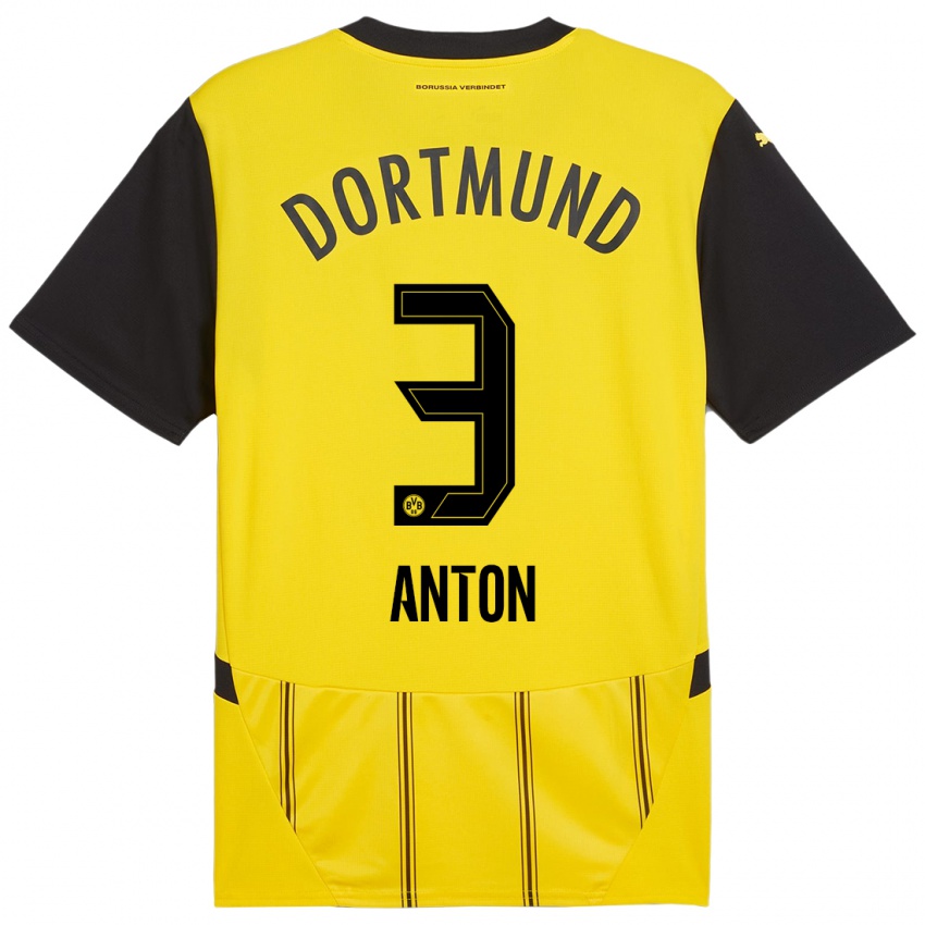 Niño Camiseta Waldemar Anton #3 Amarillo Negro 1ª Equipación 2024/25 La Camisa