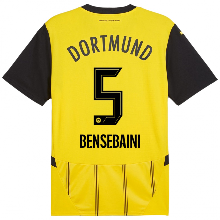 Niño Camiseta Ramy Bensebaini #5 Amarillo Negro 1ª Equipación 2024/25 La Camisa