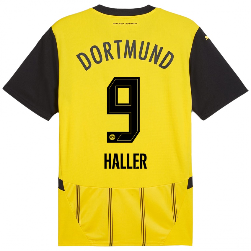 Niño Camiseta Sebastien Haller #9 Amarillo Negro 1ª Equipación 2024/25 La Camisa