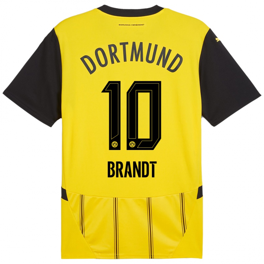 Niño Camiseta Julian Brandt #10 Amarillo Negro 1ª Equipación 2024/25 La Camisa