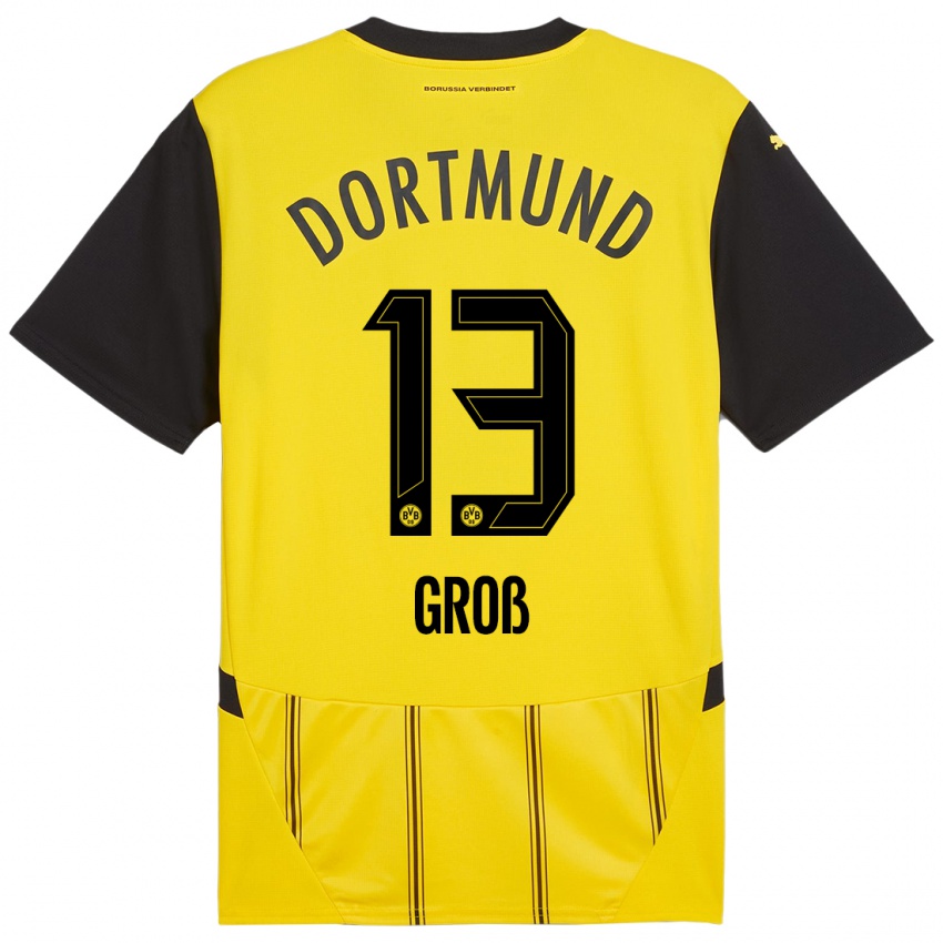 Niño Camiseta Pascal Groß #13 Amarillo Negro 1ª Equipación 2024/25 La Camisa