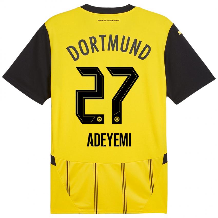 Niño Camiseta Karim Adeyemi #27 Amarillo Negro 1ª Equipación 2024/25 La Camisa