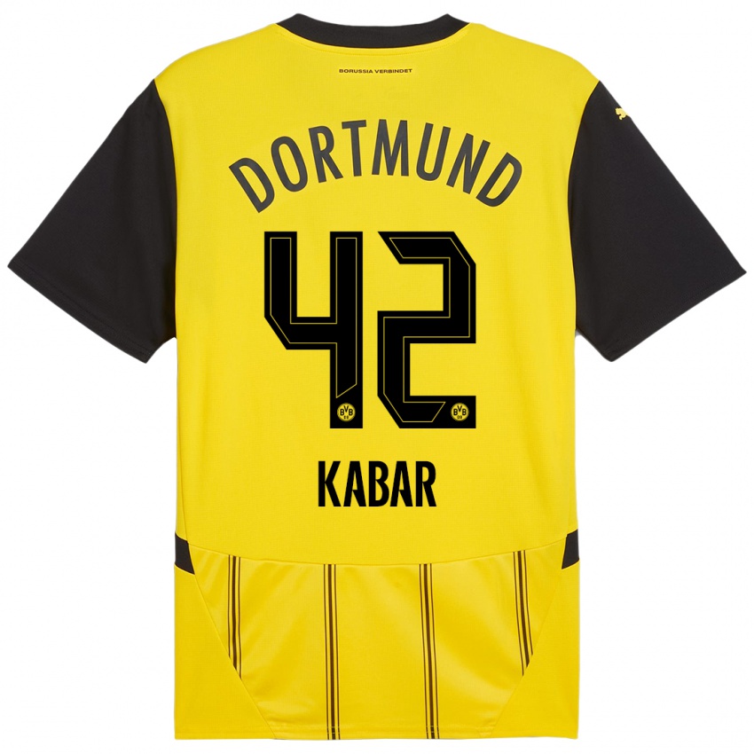 Niño Camiseta Almugera Kabar #42 Amarillo Negro 1ª Equipación 2024/25 La Camisa