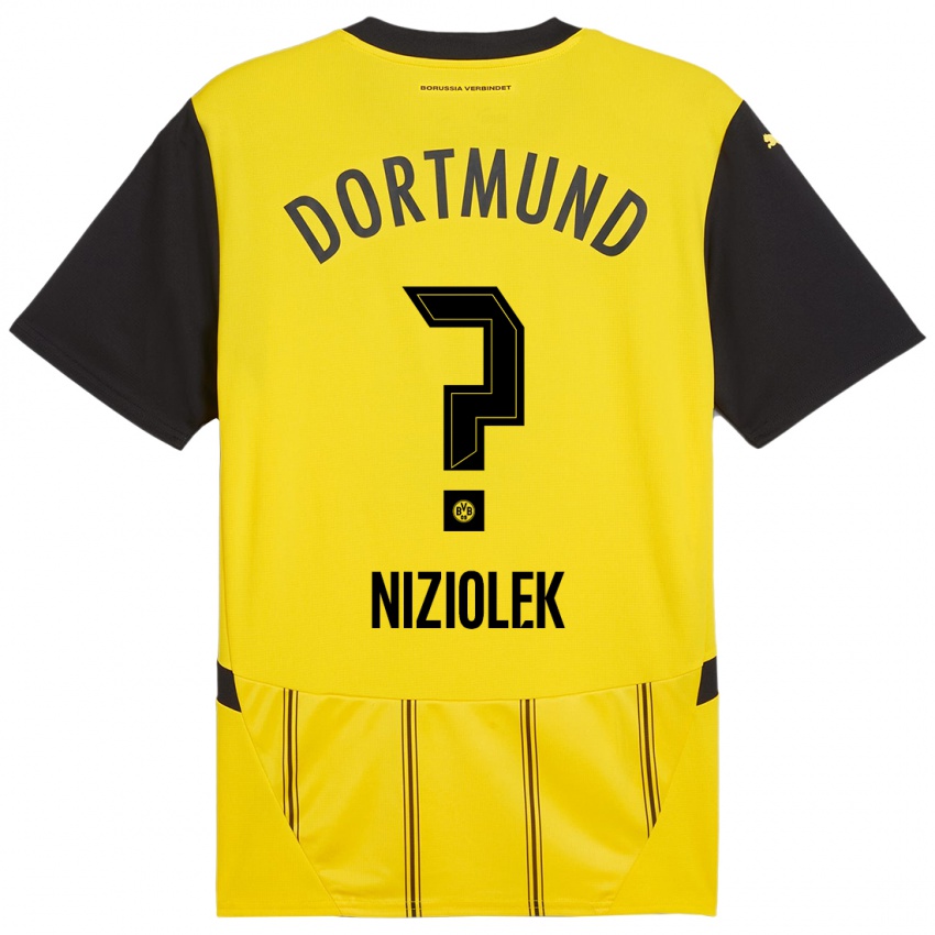 Niño Camiseta Alex Niziolek #0 Amarillo Negro 1ª Equipación 2024/25 La Camisa