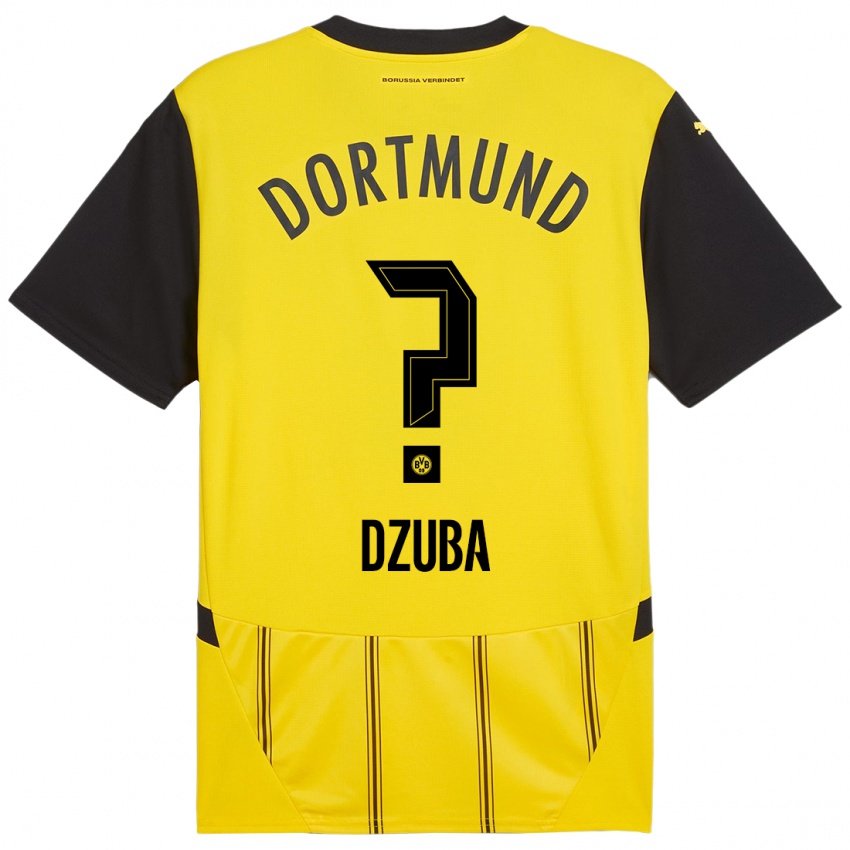 Niño Camiseta Fabian Dzuba #0 Amarillo Negro 1ª Equipación 2024/25 La Camisa