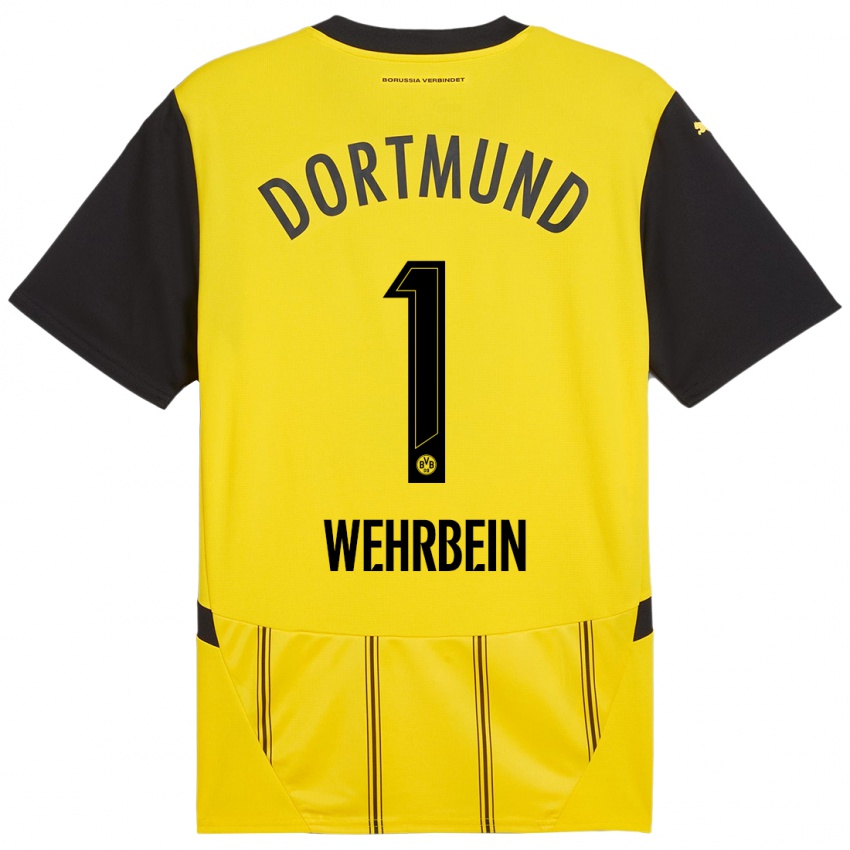 Niño Camiseta Jan-Mattis Wehrbein #1 Amarillo Negro 1ª Equipación 2024/25 La Camisa