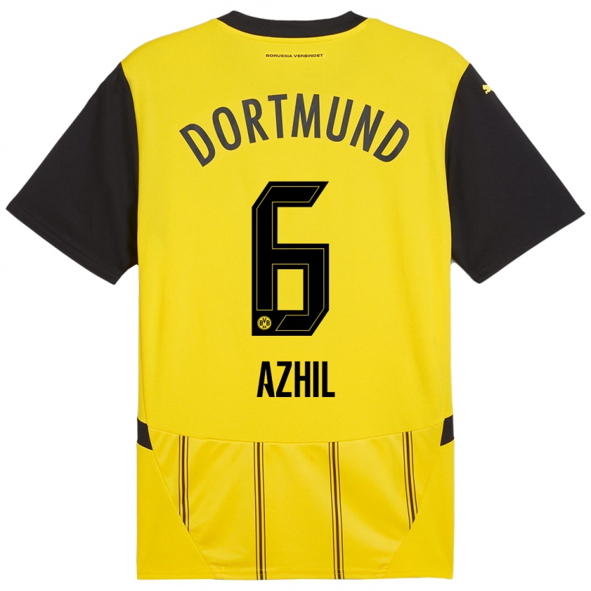 Niño Camiseta Ayman Azhil #6 Amarillo Negro 1ª Equipación 2024/25 La Camisa