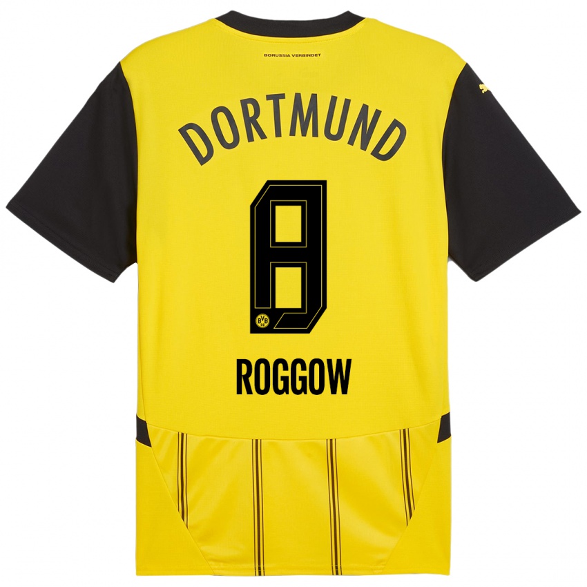 Niño Camiseta Franz Roggow #8 Amarillo Negro 1ª Equipación 2024/25 La Camisa