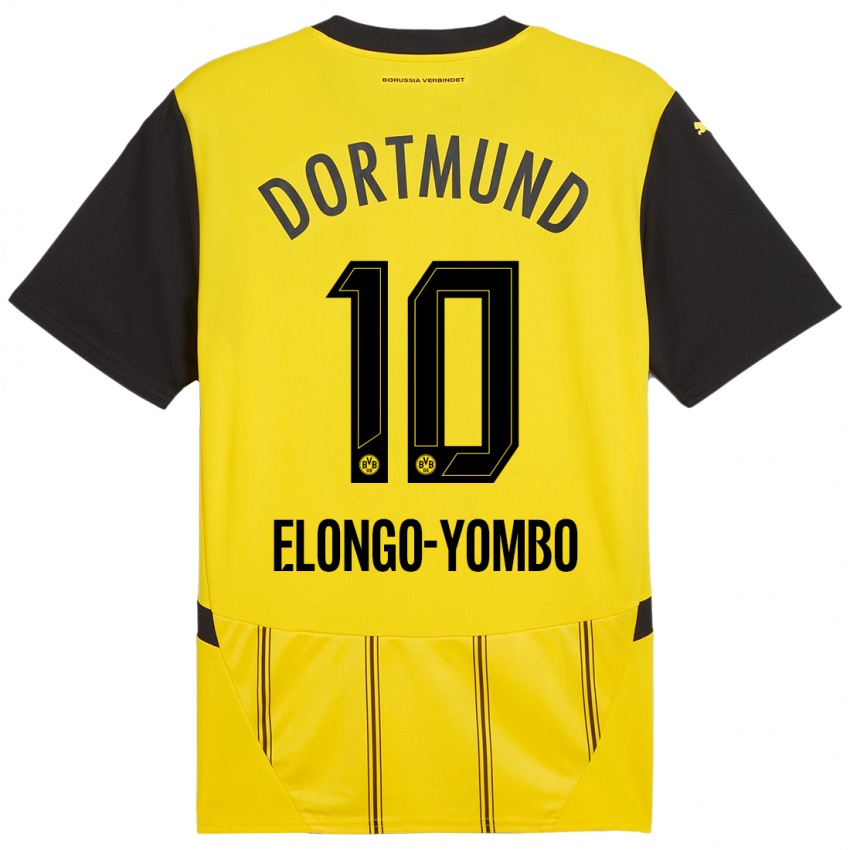 Niño Camiseta Rodney Elongo-Yombo #10 Amarillo Negro 1ª Equipación 2024/25 La Camisa