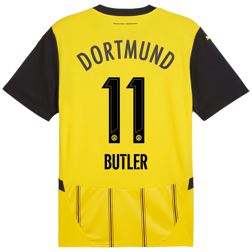 Niño Camiseta Justin Butler #11 Amarillo Negro 1ª Equipación 2024/25 La Camisa