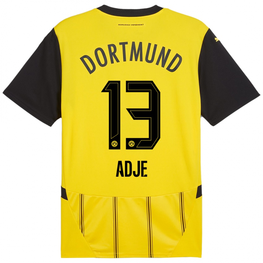 Niño Camiseta Miguel Adje #13 Amarillo Negro 1ª Equipación 2024/25 La Camisa