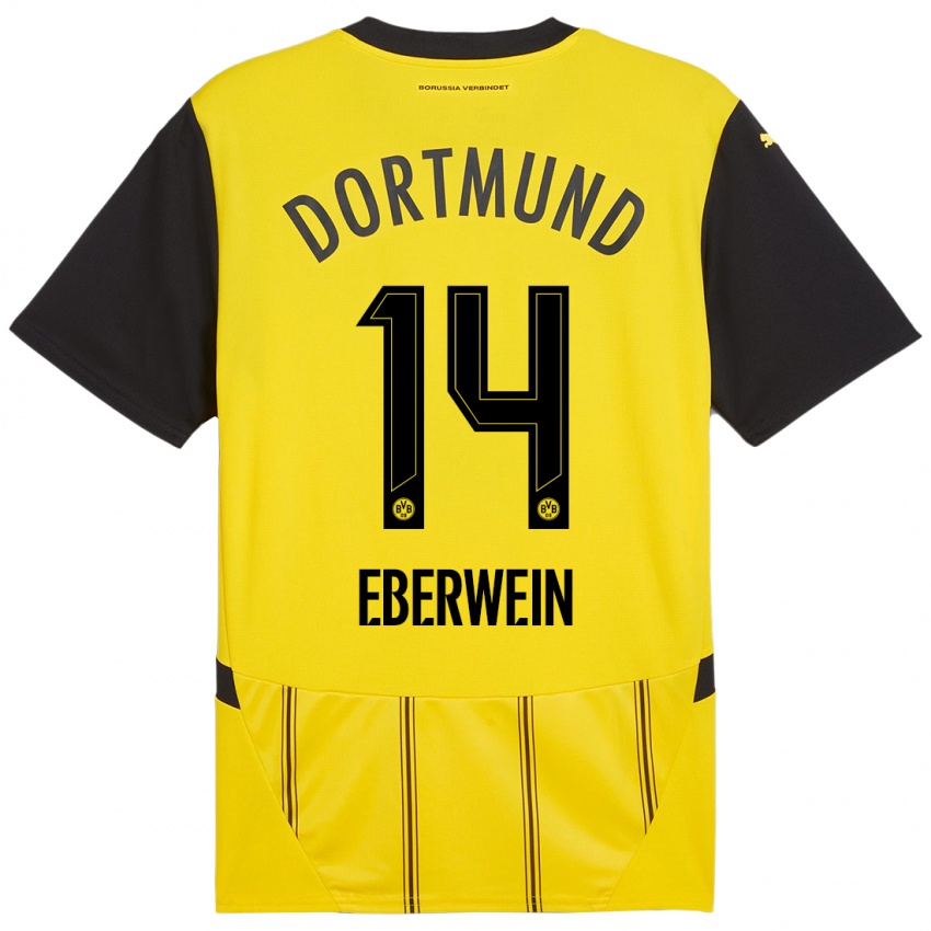 Niño Camiseta Michael Eberwein #14 Amarillo Negro 1ª Equipación 2024/25 La Camisa