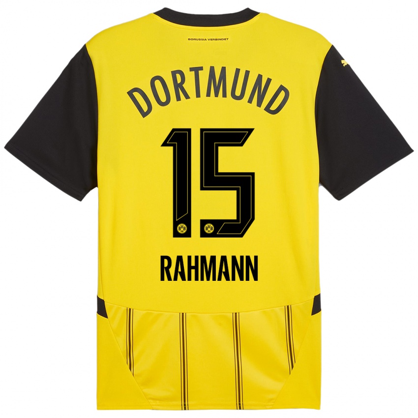 Niño Camiseta Luke Rahmann #15 Amarillo Negro 1ª Equipación 2024/25 La Camisa