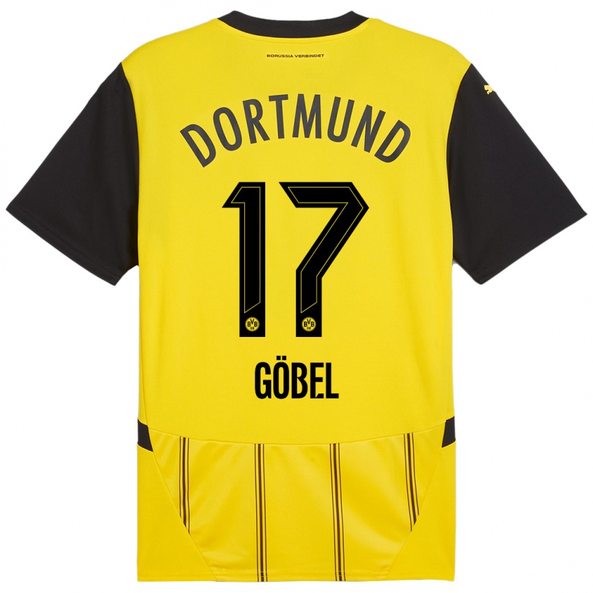 Niño Camiseta Patrick Göbel #17 Amarillo Negro 1ª Equipación 2024/25 La Camisa