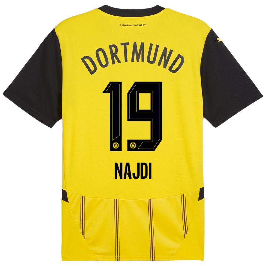 Niño Camiseta Ahmad Najdi #19 Amarillo Negro 1ª Equipación 2024/25 La Camisa