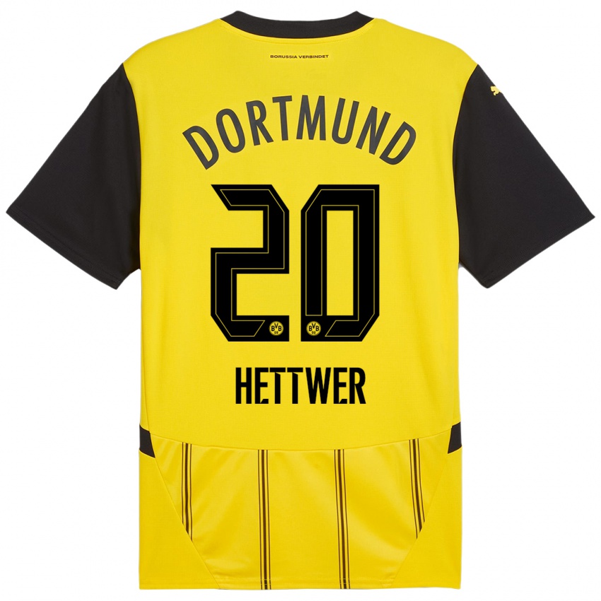 Niño Camiseta Julian Hettwer #20 Amarillo Negro 1ª Equipación 2024/25 La Camisa