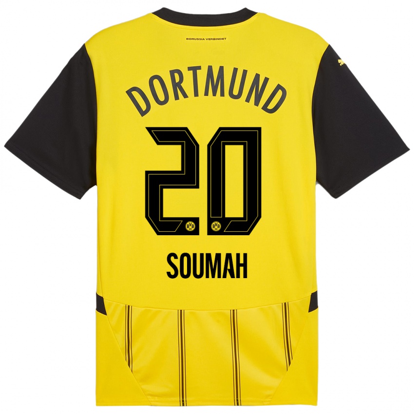 Niño Camiseta Moussa Soumah #20 Amarillo Negro 1ª Equipación 2024/25 La Camisa