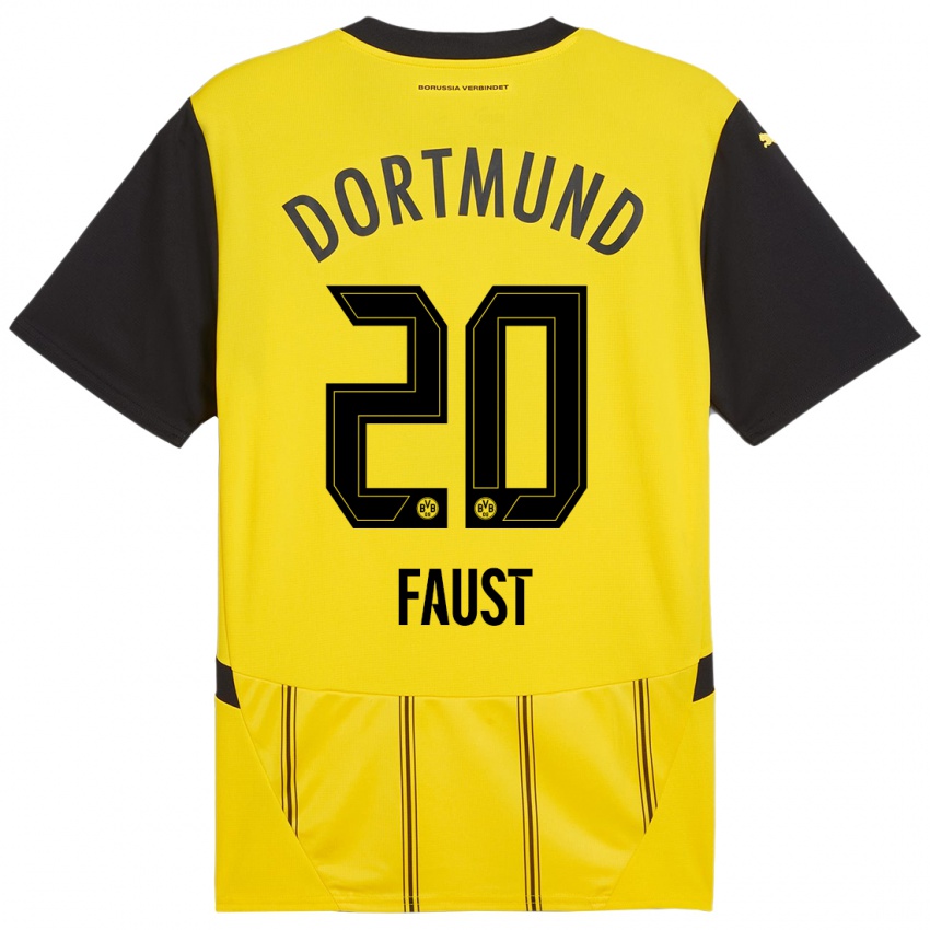 Niño Camiseta Tom Faust #20 Amarillo Negro 1ª Equipación 2024/25 La Camisa