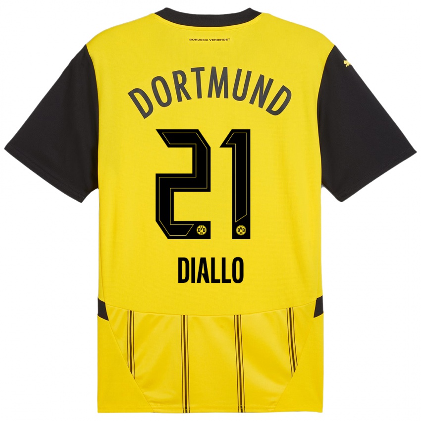 Niño Camiseta Ousmane Diallo #21 Amarillo Negro 1ª Equipación 2024/25 La Camisa