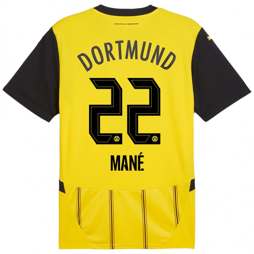 Niño Camiseta Filippo Mané #22 Amarillo Negro 1ª Equipación 2024/25 La Camisa