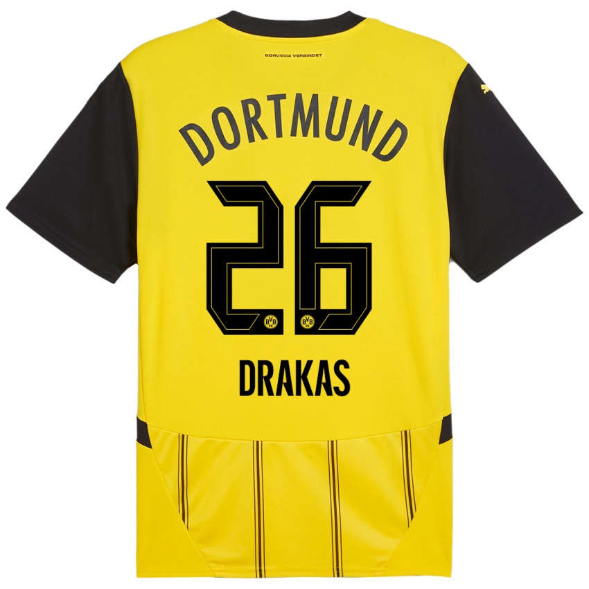 Niño Camiseta Babis Drakas #26 Amarillo Negro 1ª Equipación 2024/25 La Camisa