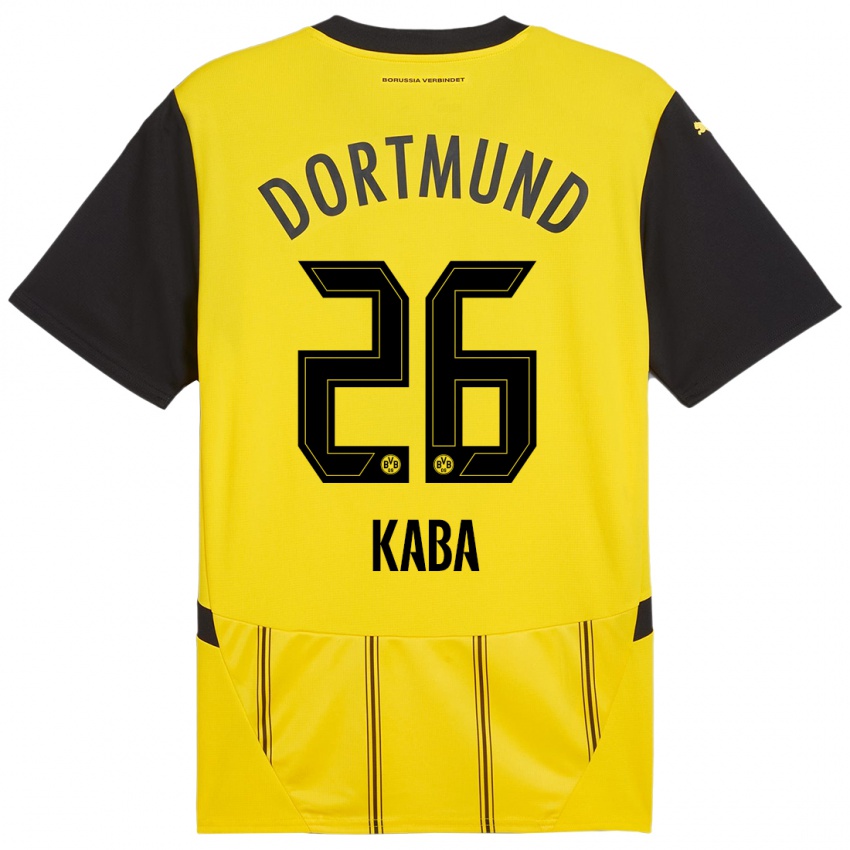 Niño Camiseta Mussa Kaba #26 Amarillo Negro 1ª Equipación 2024/25 La Camisa