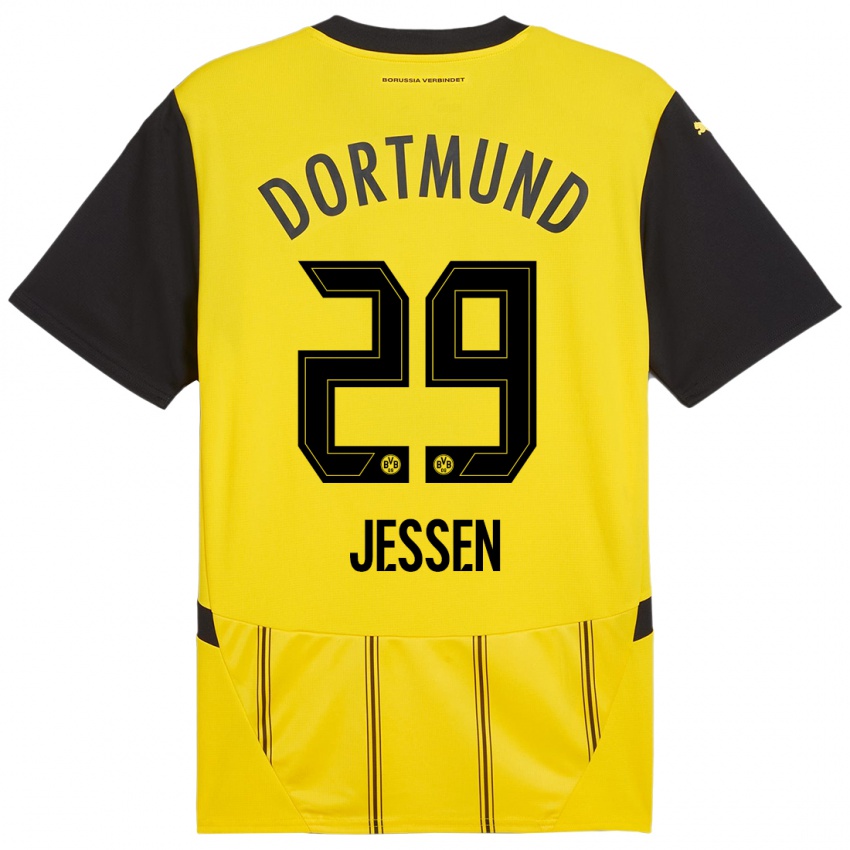 Niño Camiseta Niklas Jessen #29 Amarillo Negro 1ª Equipación 2024/25 La Camisa