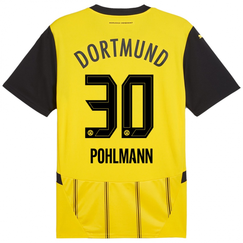 Niño Camiseta Ole Pohlmann #30 Amarillo Negro 1ª Equipación 2024/25 La Camisa