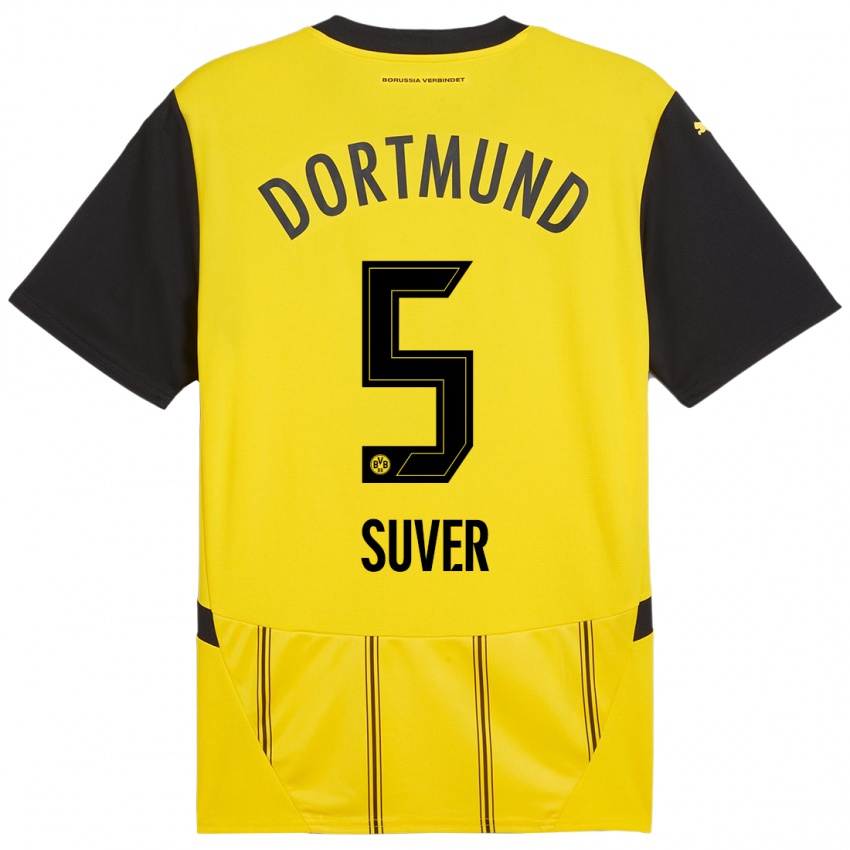 Niño Camiseta Mario Suver #5 Amarillo Negro 1ª Equipación 2024/25 La Camisa