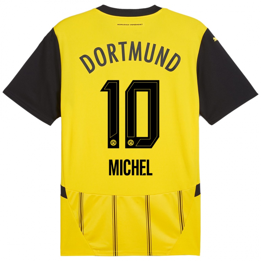 Niño Camiseta Falko Michel #10 Amarillo Negro 1ª Equipación 2024/25 La Camisa