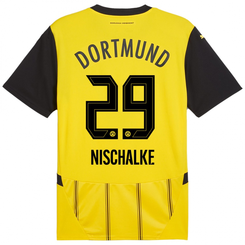 Niño Camiseta Jermain Nischalke #29 Amarillo Negro 1ª Equipación 2024/25 La Camisa