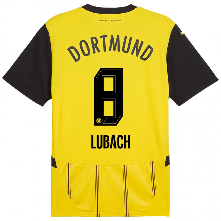 Niño Camiseta Rafael Lubach #8 Amarillo Negro 1ª Equipación 2024/25 La Camisa