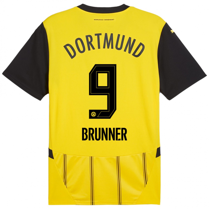 Niño Camiseta Paris Brunner #9 Amarillo Negro 1ª Equipación 2024/25 La Camisa