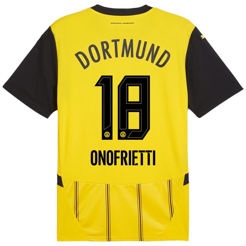 Niño Camiseta Vincenzo Onofrietti #18 Amarillo Negro 1ª Equipación 2024/25 La Camisa