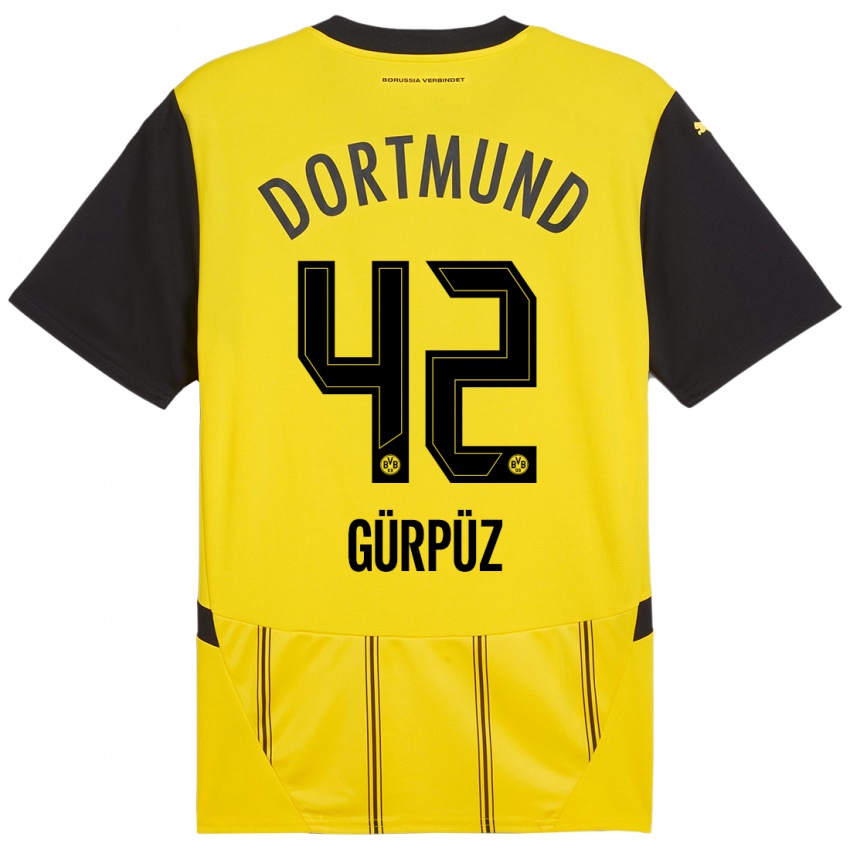 Niño Camiseta Goktan Gurpuz #42 Amarillo Negro 1ª Equipación 2024/25 La Camisa