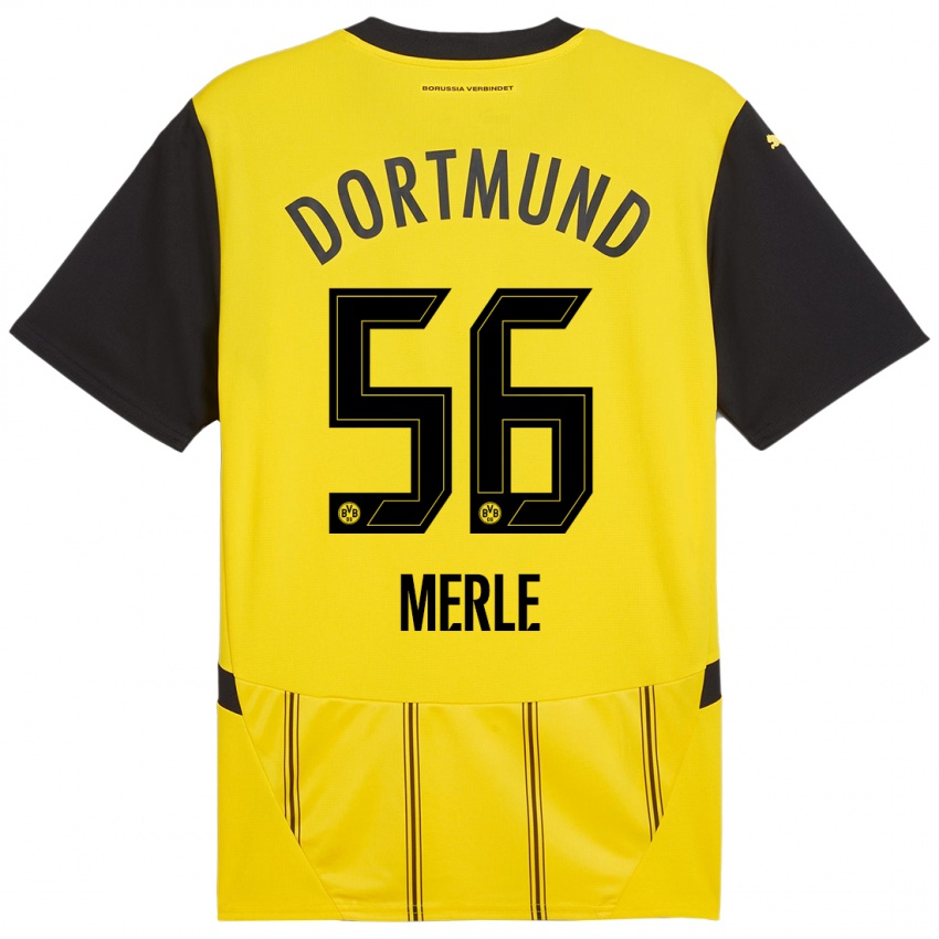 Niño Camiseta Albers Merle #56 Amarillo Negro 1ª Equipación 2024/25 La Camisa