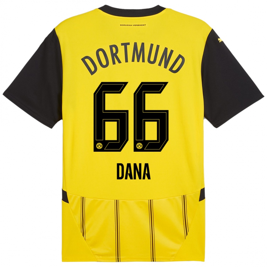 Niño Camiseta Bleckmann Dana #66 Amarillo Negro 1ª Equipación 2024/25 La Camisa