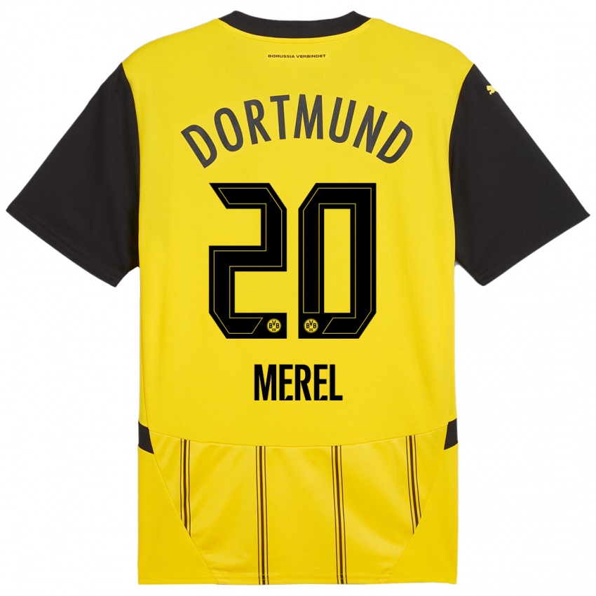 Niño Camiseta Freriks Merel #20 Amarillo Negro 1ª Equipación 2024/25 La Camisa