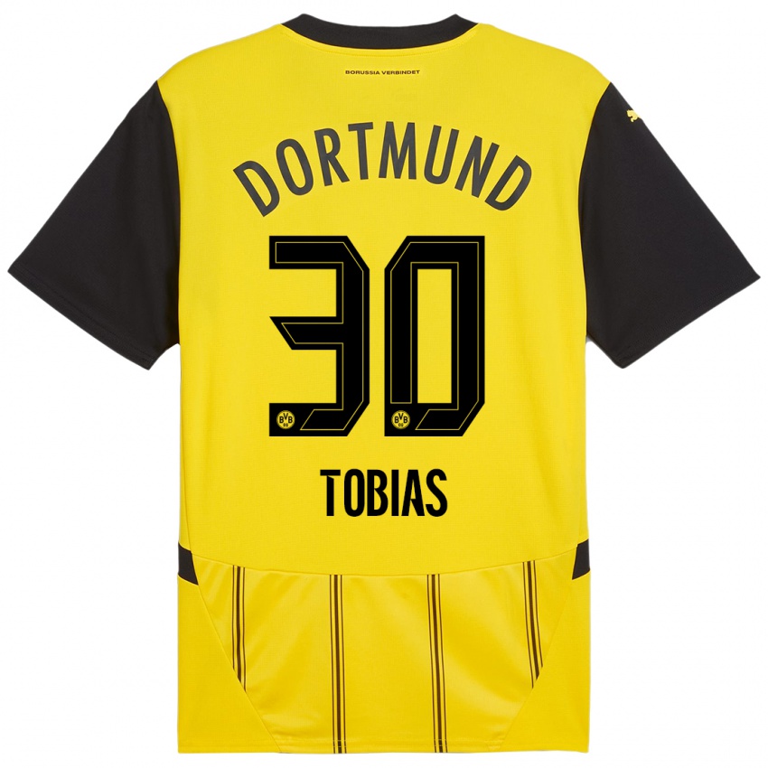 Niño Camiseta Vogt Tobias #30 Amarillo Negro 1ª Equipación 2024/25 La Camisa