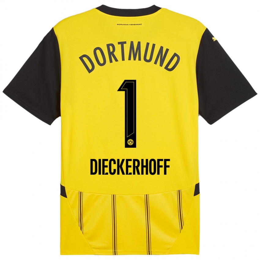 Niño Camiseta Max Dieckerhoff #1 Amarillo Negro 1ª Equipación 2024/25 La Camisa